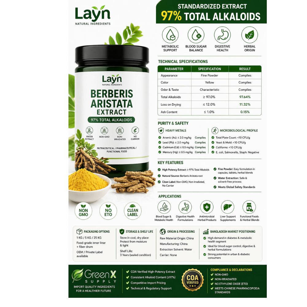 BAE01 ๐งช Berberis Aristata Extract โ 97% Total Alkaloids - Image 1